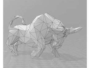 toro de baja poligonización a los animales animal bull lowpoly lowpolyart poli stier nivel 3d print model - Mito3D