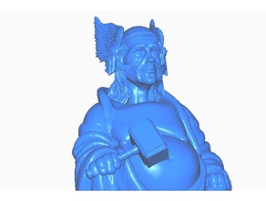 thor buddha w hammer marvel collection sculptures bust remix statue 3d print model - Mito3D