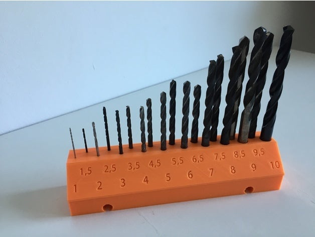pegboard drill bit holder 19 mm tool holders & boxes 3D print model - Mito3D