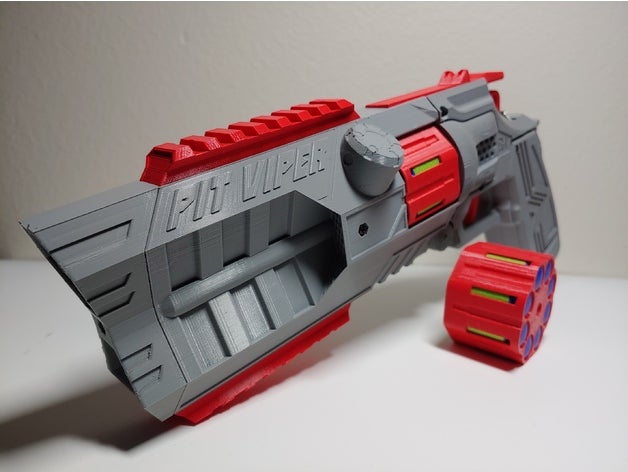 fr-tek pit viper burun yeniden işleme mekanik oyuncaklar blaster köpük nerf remix revolver 3D print model - Mito3D