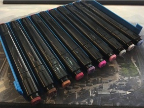 stackable art marker tray 10 markers tools 3d print model - Mito3D
