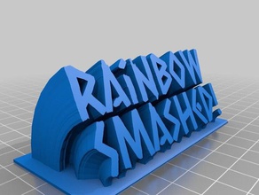 rainbow smashed sign goes smash pickaxe office customized 3d print model - Mito3D
