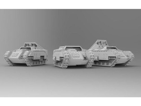 rain fires vulcan - jericho artillery vehicles 28mm arttilery heavy bolter imperial guard rocket tank 3d print model - Mito3D