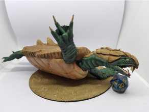 dragon turtle 28mm tabletop gaming creatures dnd miniature dungeons dragons miniatures roleplaying 3d print model - Mito3D