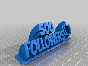 500 followers instagram office customized 3d print model - Mito3D
