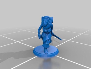 lion headed d&d mini low poly art 3d print model - Mito3D