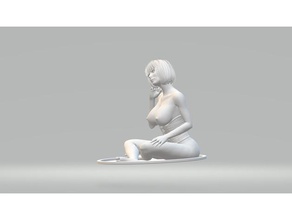 sitting girl people 3d print model - Mito3D