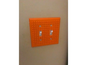 lego 2-gang interruptor da luz de placa cobertura brinquedos construção blocos 3d print model - Mito3D