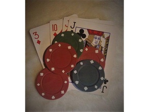 poker chips giochi e giocattoli 3dprinting card gioco di carte cool i dadi famiglia bello openscad giocare a il la notte del pokerholder chip popolare teck 3d print model - Mito3D