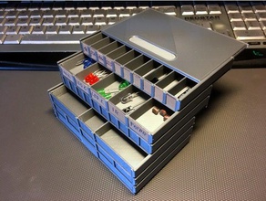 empilhável resistor caixa de armazenamento eletrônica 3d print model - Mito3D