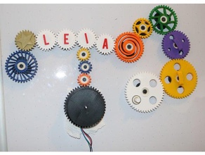 motorized fridge magnet gears mechanical toys 3d print model - Mito3D