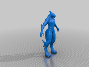 shark anthropomorph 3d print model - Mito3D