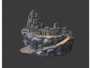 medieval village diorama diy art island miniature miniatures sculpture 3d print model - Mito3D