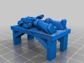 construct lying table 28mm toy & game accessories dnd pathfinder rpg tabletop 3d print model - Mito3D