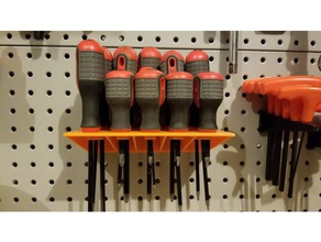 pegboard screwdriver holder 15 count organization garage 3d print model - Mito3D