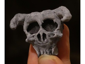 el demonio de cráneo las esculturas demoníaco halloween decoración prop satanás satánico spooky 3d print model - Mito3D