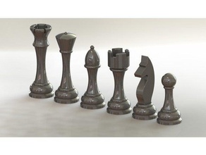 3d imprimable des pièces d'échecs les échecs jeu de monnaie le roi morceaux chevalier pion la reine tour 3d print model - Mito3D