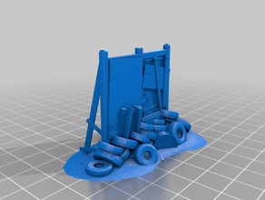 junkyard sandbag walls toys & games fallout terrain not test wargaming 3d print model - Mito3D