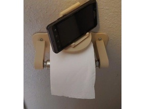 toilet paper holder rotating phone rest bathroom roll 3d print model - Mito3D