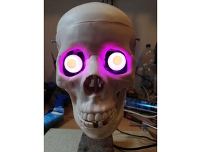 3 eixo crânio 2 olhos - halloween projeto hobby animatronic o dia das bruxas 3d print model - Mito3D