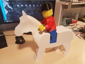 classic lego horse huge minifig construction toys 3d print model - Mito3D