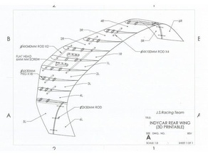 indycar speedway aile arrière entièrement imprimables 1 de l'échelle des véhicules 3dprintable voiture modèle l'aile 3d print model - Mito3D
