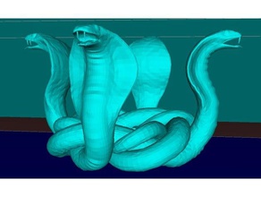 dört kobra düğüm hayvanlar hayvan döküm dekorasyon dlp dnd tamamen şekil mobilya lcd sihirli toplama minyatür pmma yılan masa üstü 3d print model - Mito3D