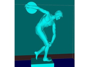 lançamento do disco arremesso homem pessoas o dlp fdm a figura figurine lcd miniatura muscular nua escultura sla de esportes estátua jogando 3d print model - Mito3D
