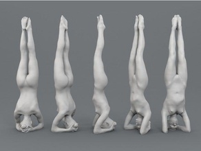 pose de yoga - sirsasana headstand sculptures 3dscan corps bodyscan la le 3d print model - Mito3D