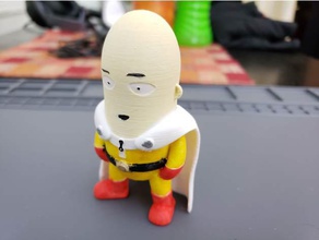 bir yumruk adam - saitama heykeller capedbaldy pelerinli keltoş onepunchman 3d print model - Mito3D