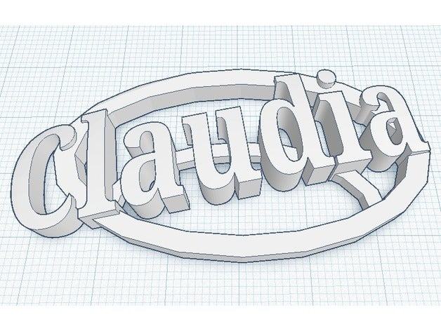 claudia name tag keychains 3D print model - Mito3D
