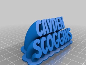 cayden name plate refine office customized 3d print model - Mito3D