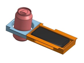nsx center armrest cup holder + phone cradle automotive 3d print model - Mito3D