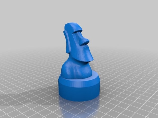 moai hooked stand holed sculptures 3D print model - Mito3D