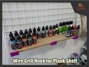 wire grill hook plank shelf organization daiso wiregrill 3d print model - Mito3D
