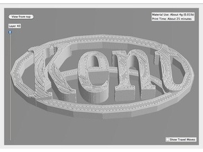 kent name tag keychains 3d print model - Mito3D