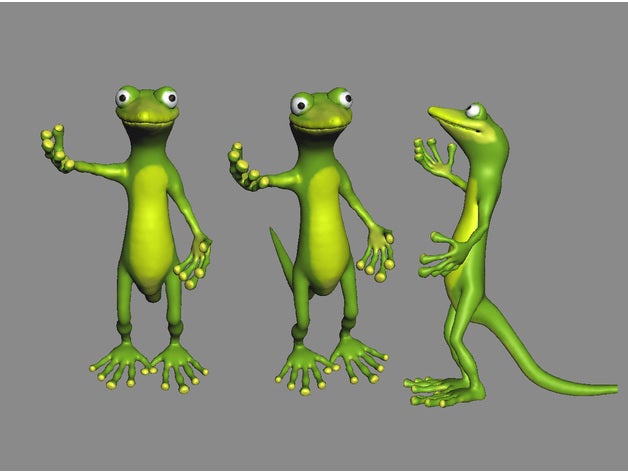 gekko cartone animato animali 3D print model - Mito3D