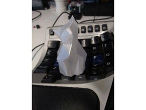 curioso low-poly gato esculturas cat fat baixa contagem de polígonos 3d print model - Mito3D