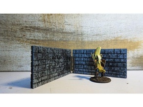 wall - move system 28 mm dnd toy & game accessories miniature tiles dungeon dungeons dragons mini walls mount wargaming warhammer 40k 3d print model - Mito3D