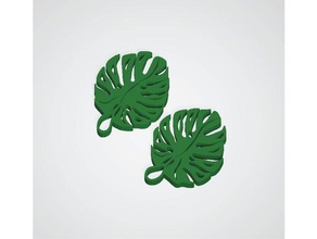 leaf earrings 1 earring fashion jewelry leaves nature tropical 3d print model - Mito3D