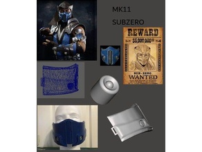 sub zero mk11 halb-Maske Requisiten mortal kombat subzero 3d print model - Mito3D