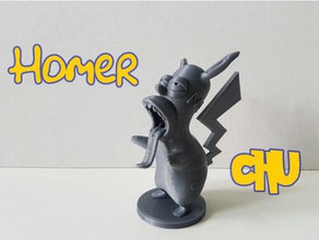 homerchu les jeux vidéo homer simpson d'horreur pikachu pokemon simpsons 3d print model - Mito3D