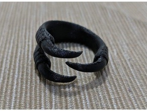 garra do anel anéis pássaro gótico jóias 3d print model - Mito3D