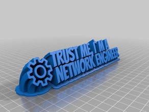 sweeping 2-line name plate network engineer office customized 3d print model - Mito3D