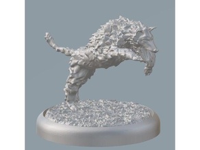 warg wolf miniature creatures 28mm direwolf dnd 3d print model - Mito3D