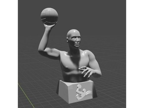 jogador de polo aquático modelos bola esporte esportes água 3d print model - Mito3D