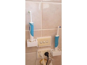 electric toothbrush hangar toilet bathroom 3d print model - Mito3D