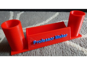 name plate desk organizer office tag pencil holder pen 3d print model - Mito3D