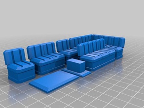 divano ad angolo mobilia di modello 28mm terreno infinito gioco da tavolo 3d print model - Mito3D