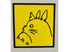 totoro side portrait 2d art anime my neighbor neighbour wall picture 3d print model - Mito3D